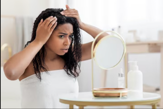 woman worried about hair loss